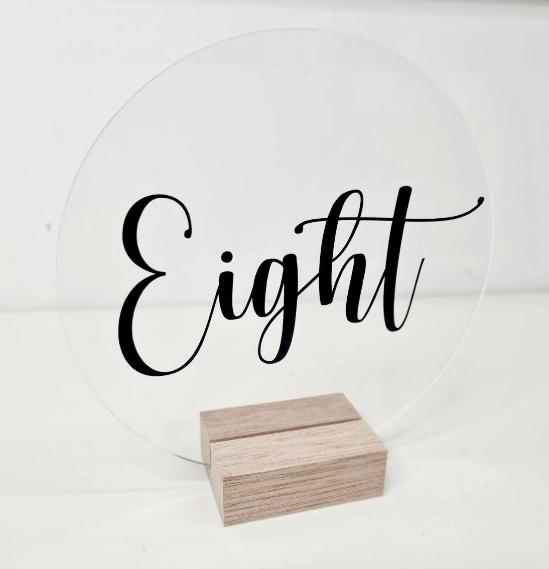 Hexagon Table Numbers with Wooden Stand