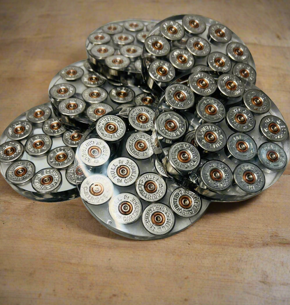 Silver Shotgun Cartridge Coasters