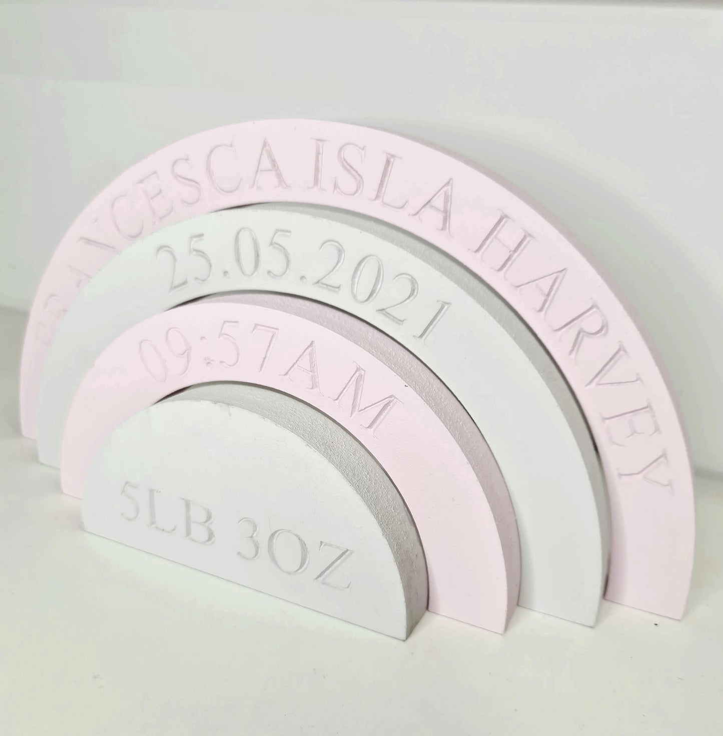 New Baby Gift - Personalised Wooden Rainbow