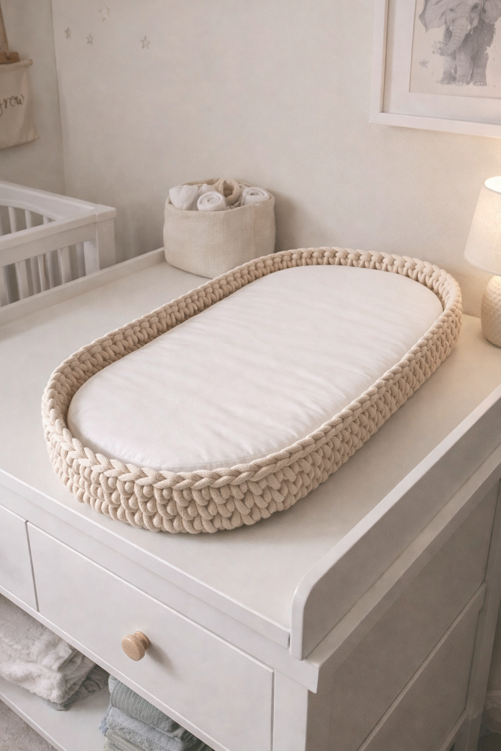 Changing Mat Basket - Braided Cord Style