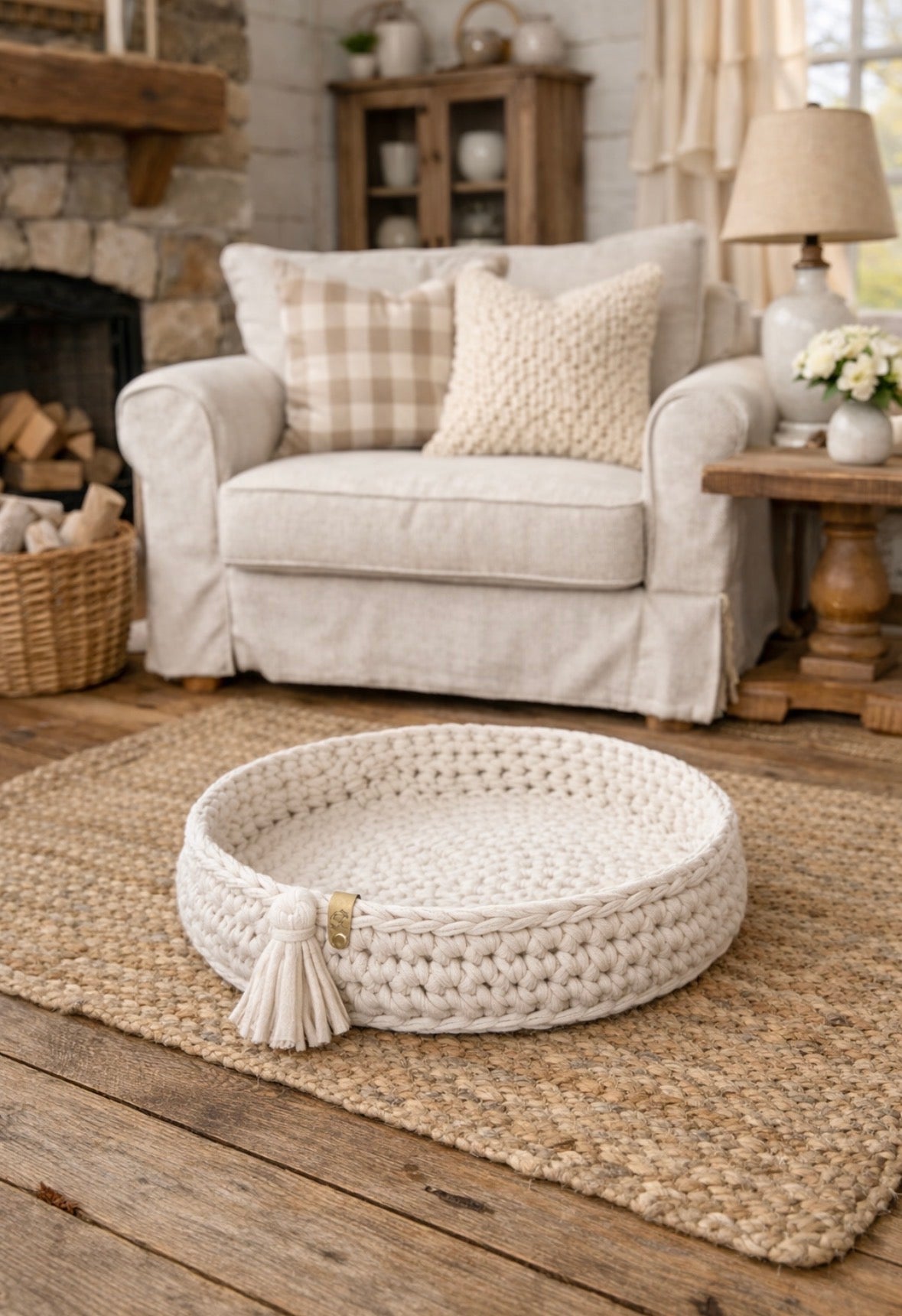 Crochet pet bed, cat bed, dog bed, animal basket
