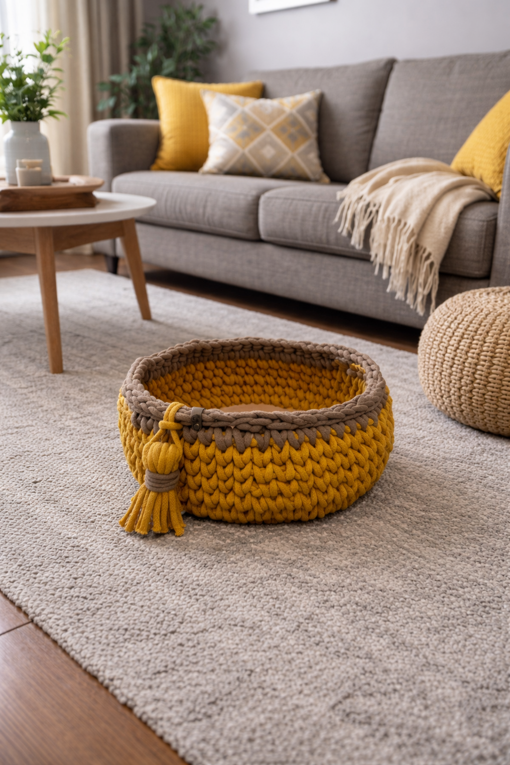 Crochet Basket - Braided Cord Style