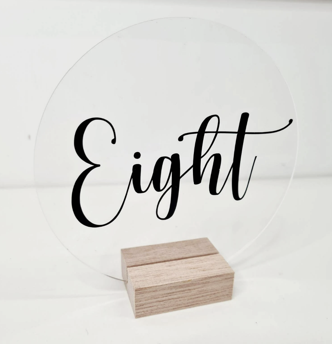 Circular Table Numbers with Wooden Stand