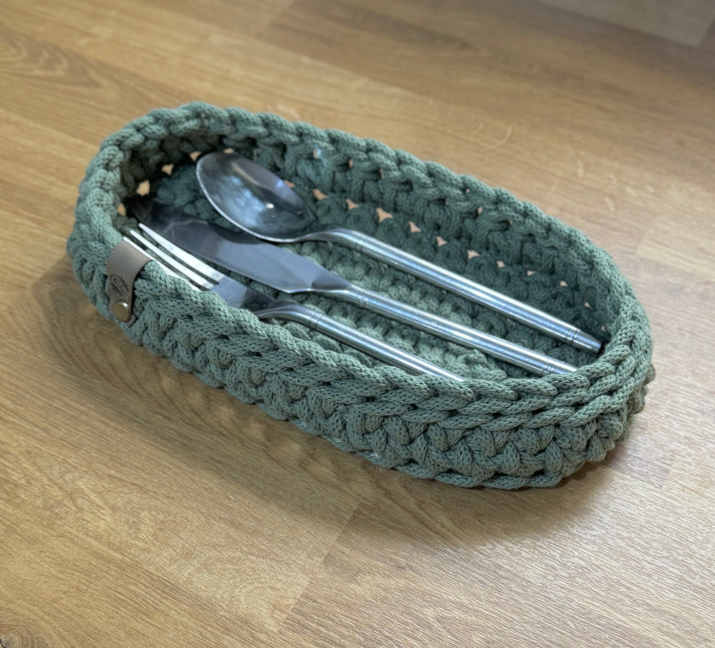 Crochet Cutlery Tray - Braided Cord Style