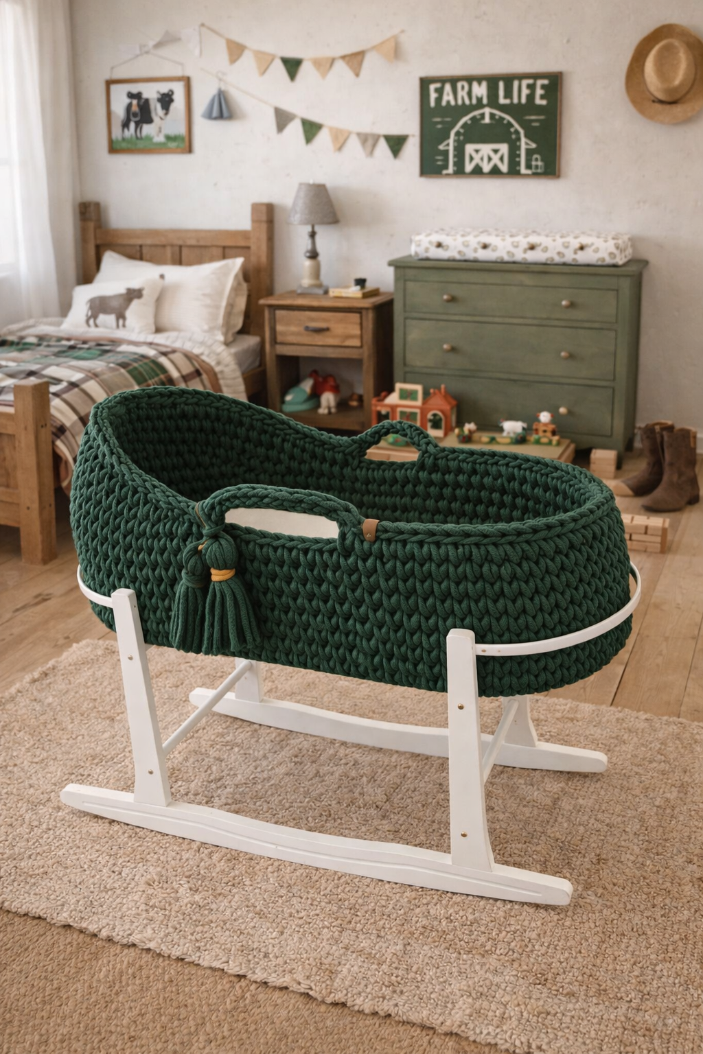 Moses Basket - Braided Cord Style