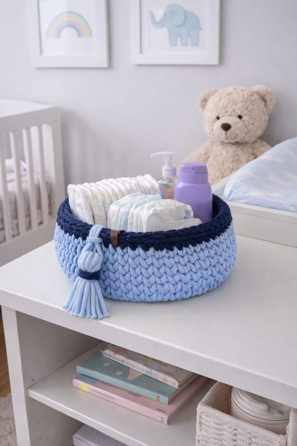Crochet Nappy Caddy - Braided Cord Style