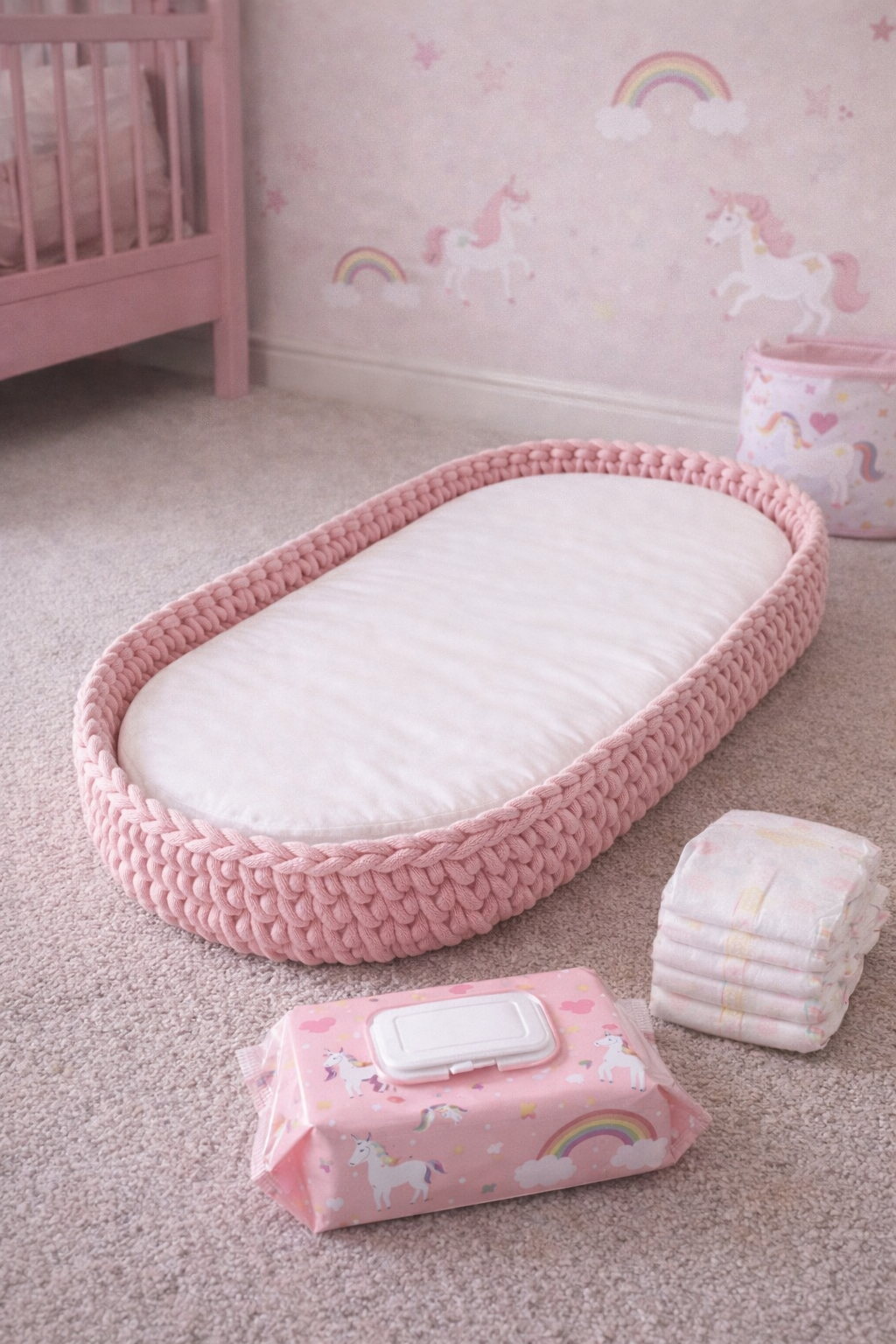 Changing Mat Basket - Braided Cord Style