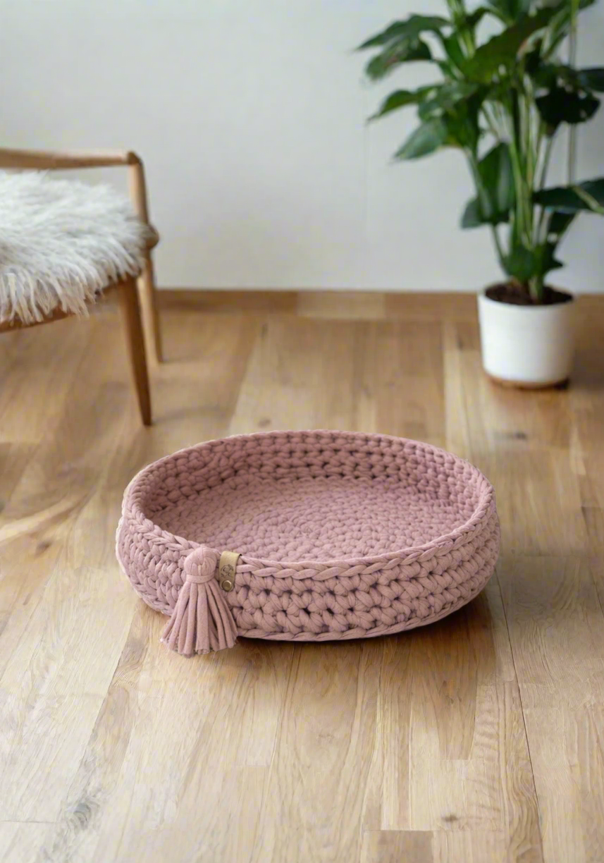 Crochet pet bed, cat bed, dog bed, animal basket