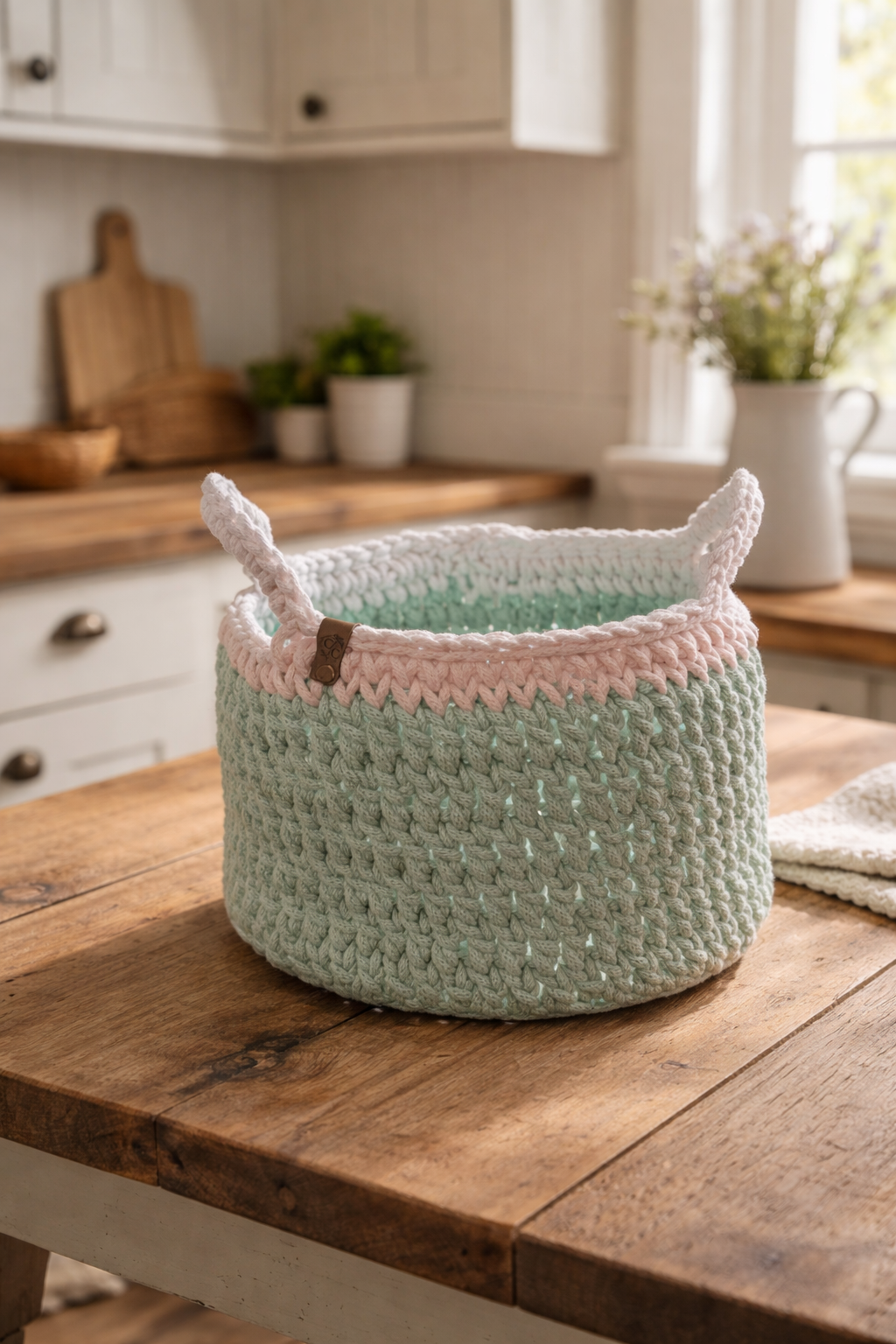 Crochet Toy Basket - Braided Cord Style