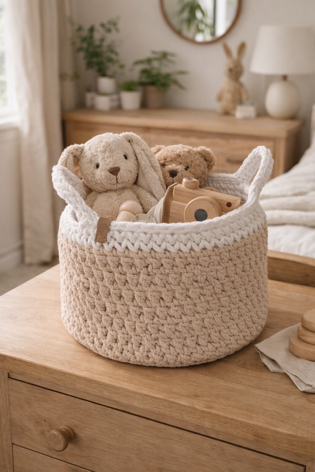 Crochet Toy Basket - Braided Cord Style