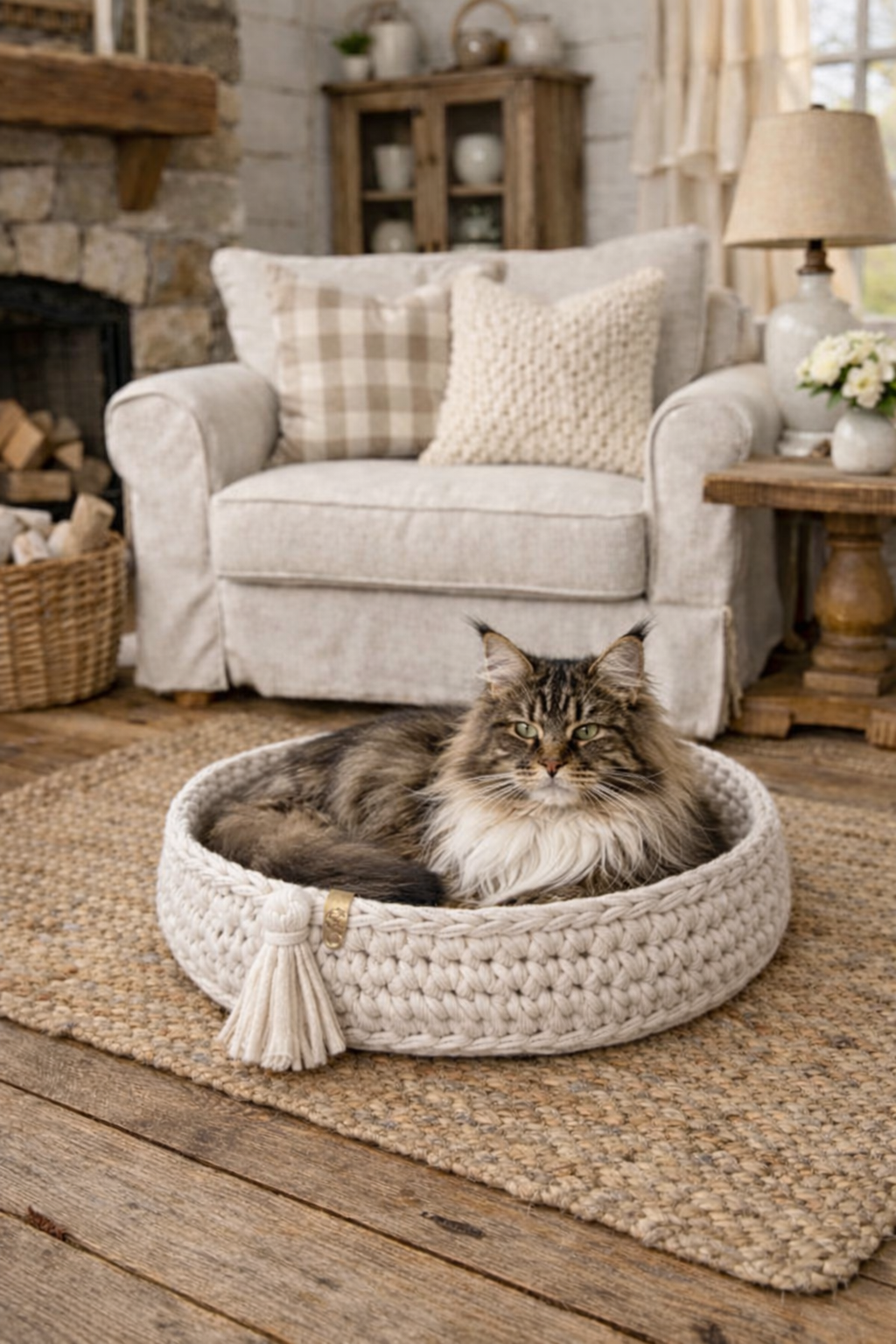 Crochet pet bed, cat bed, dog bed, animal basket